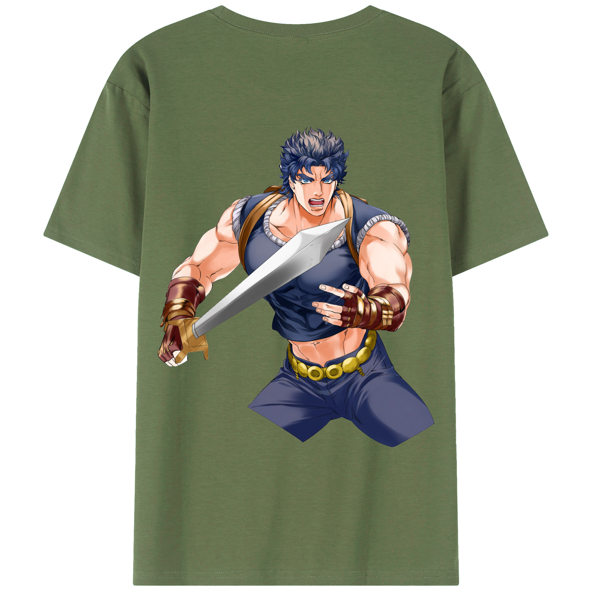 （画像用） ジョジョの奇妙な冒険 /ジョナサン?ジョースター JoJo's Bizarre Adventure Jonathan Joestar 綿100％ メンズ半袖Tシャツ（バックプリント） 通気性